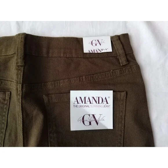 NEW Gloria Vanderbilt Amanda Original Slimming Jeans Size 10 Huckleberry + Olive - Picture 15 of 16